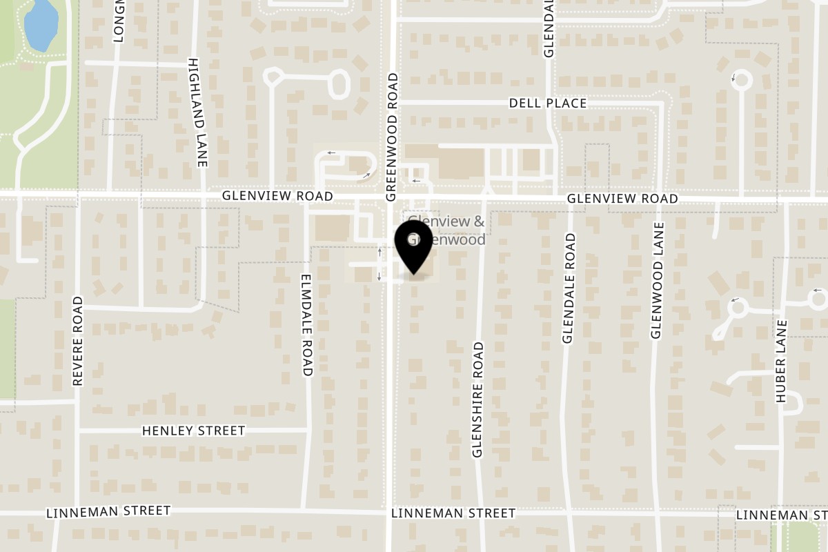 Map showing the location of Taco Verde on 909 Greenwood Rd A in Glenview